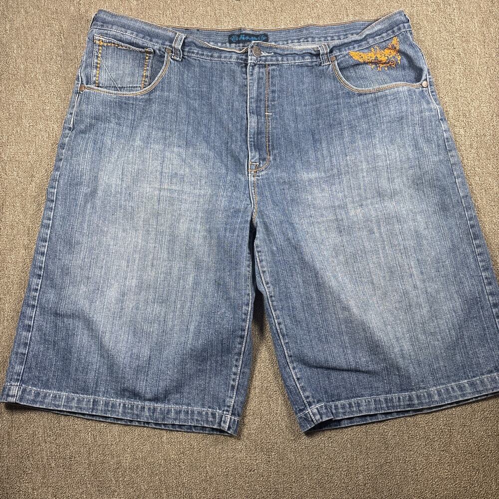 Jinzu Y2K Men’s Denim Shirts Jorts Size 48 Blue Clean Big & Tall